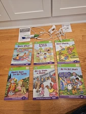 Leapfrog Leap Reader Leapreader Green Pen with 6 Books Cables Car Adapter