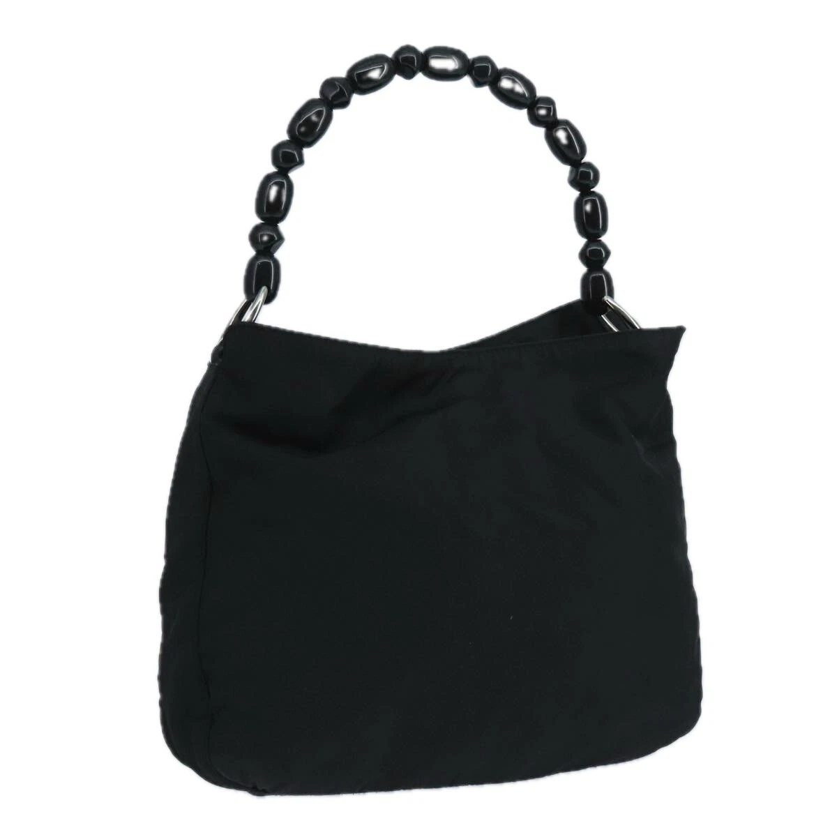 Sac à main Christian Dior Maris perle cuir noir argent authentique bs20633