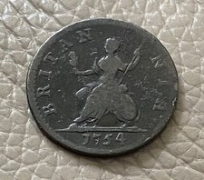 1754 GEORGE II FARTHING COIN - REF T31