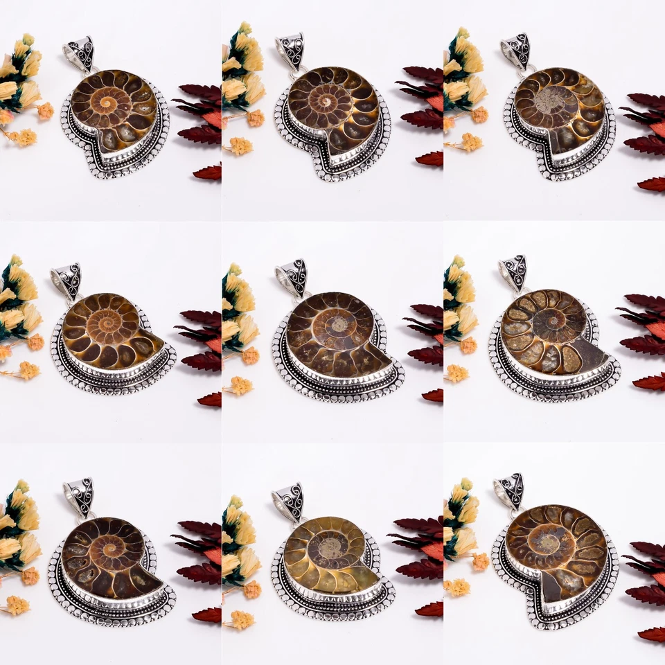 Винтажные ювелирные изделия ручной работы с аммонитом.925 посеребренный кулон (40 штук) - Изображение 3 из 4