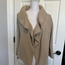 Spiegel Sweater Vintage Beige Oatmeal Bolero Cardigan Beautiful Wool XL Women’s