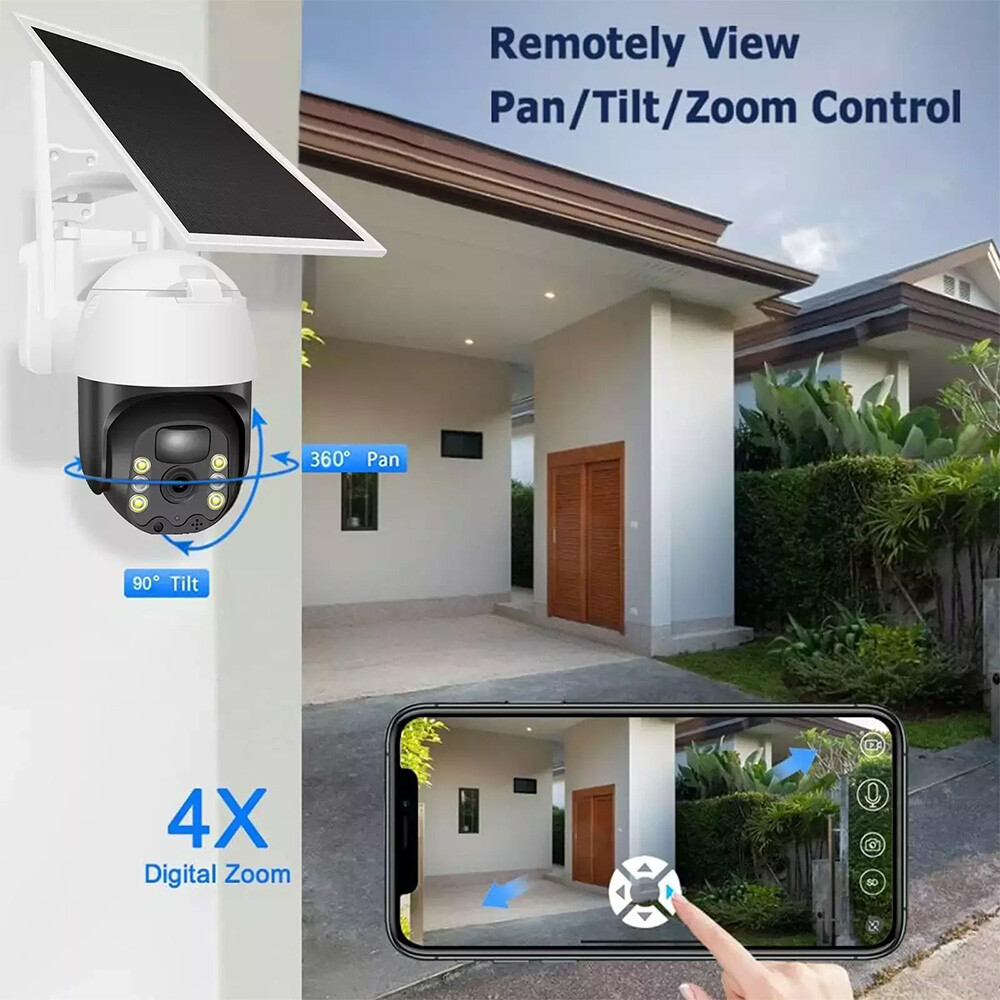 Wireless Outdoor CCTV System With PIR Camcamp 3MP Solar Security Camera ...