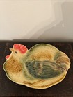 Vintage ANCORA Italian Pottery Hand Painted Chicken Hen Platter Made in Italy