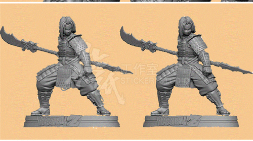 Samurai Trunks With Two Heads 3D Unpainted Figure Model GK Blank Kit New Stock - Picture 7 of 12