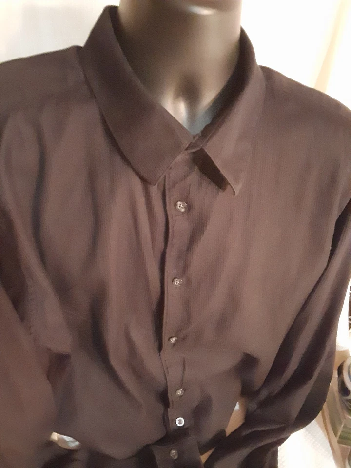Structure Men's Size XXL/2XG Long Sleeve Shirt Solid Black Button Up Dress Shirt - Image 4 of 4