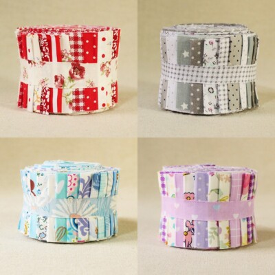 20 Jelly Roll Fabric Strips 100% Cotton Quilting Fabric Patchwork Sewing DIY