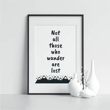 Not All Who Wander Are Lost Travel Inspiration Quote Modern Art Print House