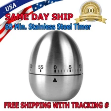 Egg Timer Kitchen 60 Minute Timing Satin Metal Alarm Cooking Kids Gift Learning