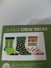 Teenage Mutant Ninja Turtles 3 Pair Crew Socks-Men's Shoe Size 8-12 