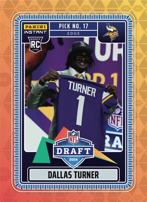 2024 Panini Instant DALLAS TURNER RC NFL DRAFT NIGHT Rookie # d 1/869 Vikings!
