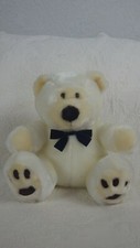 White Teddy Bear W/Bow Plush Stuffed Animal 10" Tall