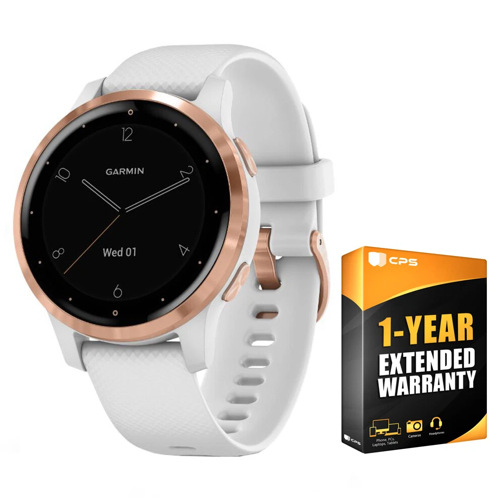 Garmin Vivoactive 4S Smartwatch White/Rose Gold with 1 Year