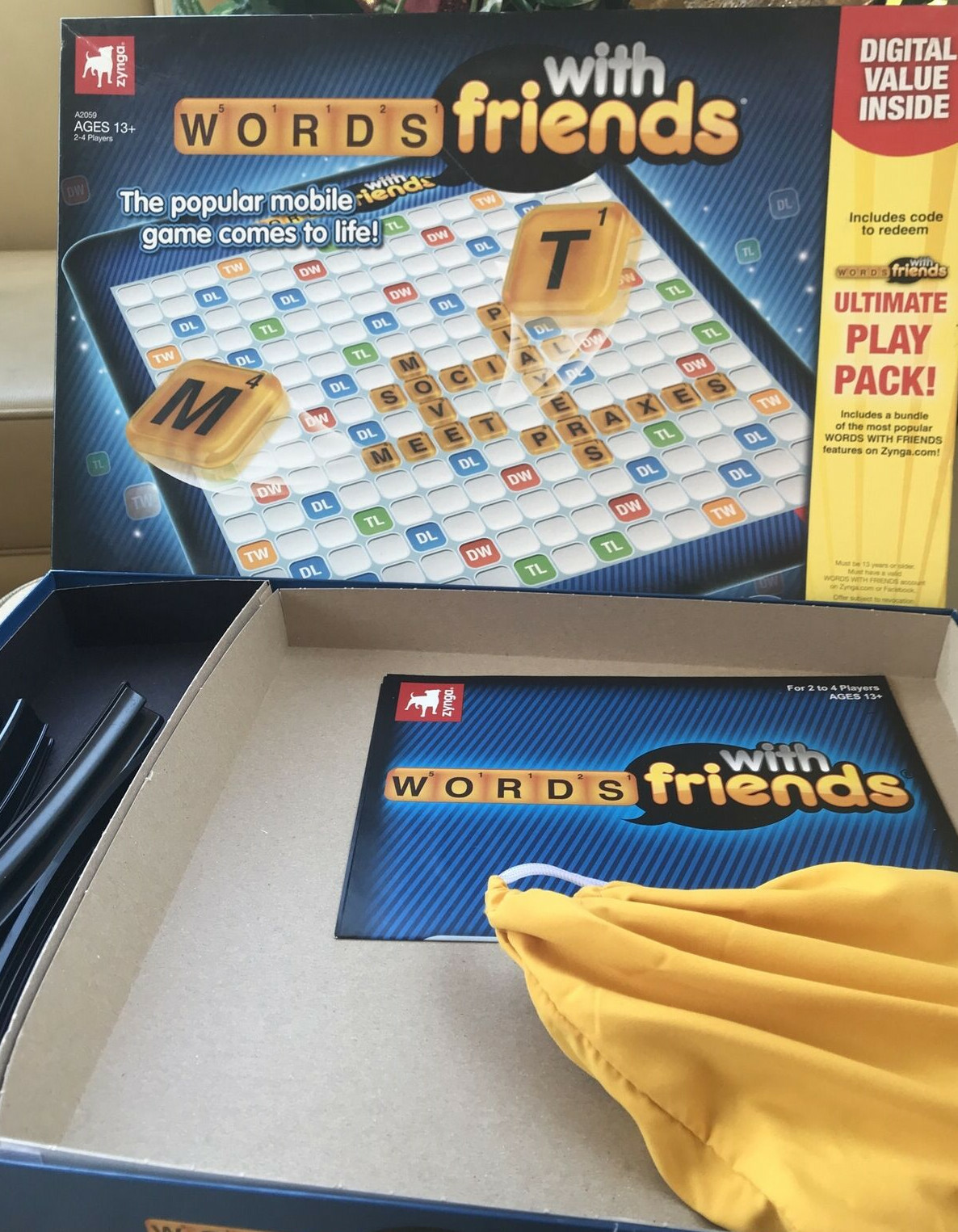 Hasbro Gaming Words With Friends Board Game w/ Zynga Code Similar to  Scrabble | eBay