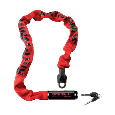 Kryptonite Keeper Diebstahlsicherung Kette rot mit integriertem Schloss 85 cm