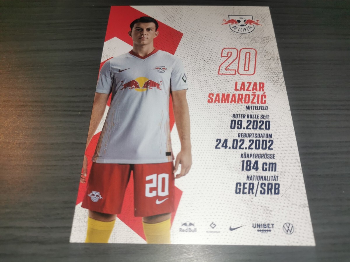 Lazar Samardzic hand signed Red Bull Leipzig autograph card | eBay