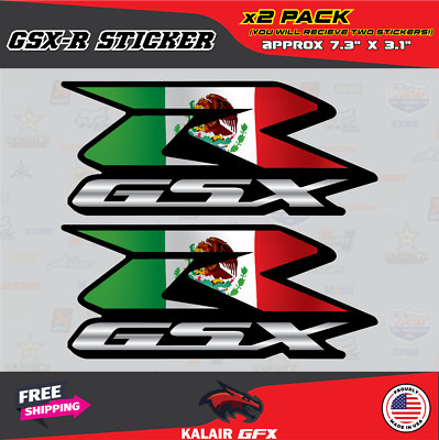 GIXXER Stickers Decals 600 GSXR 750 1000 Logo Emblem Graphics x2 Mexico