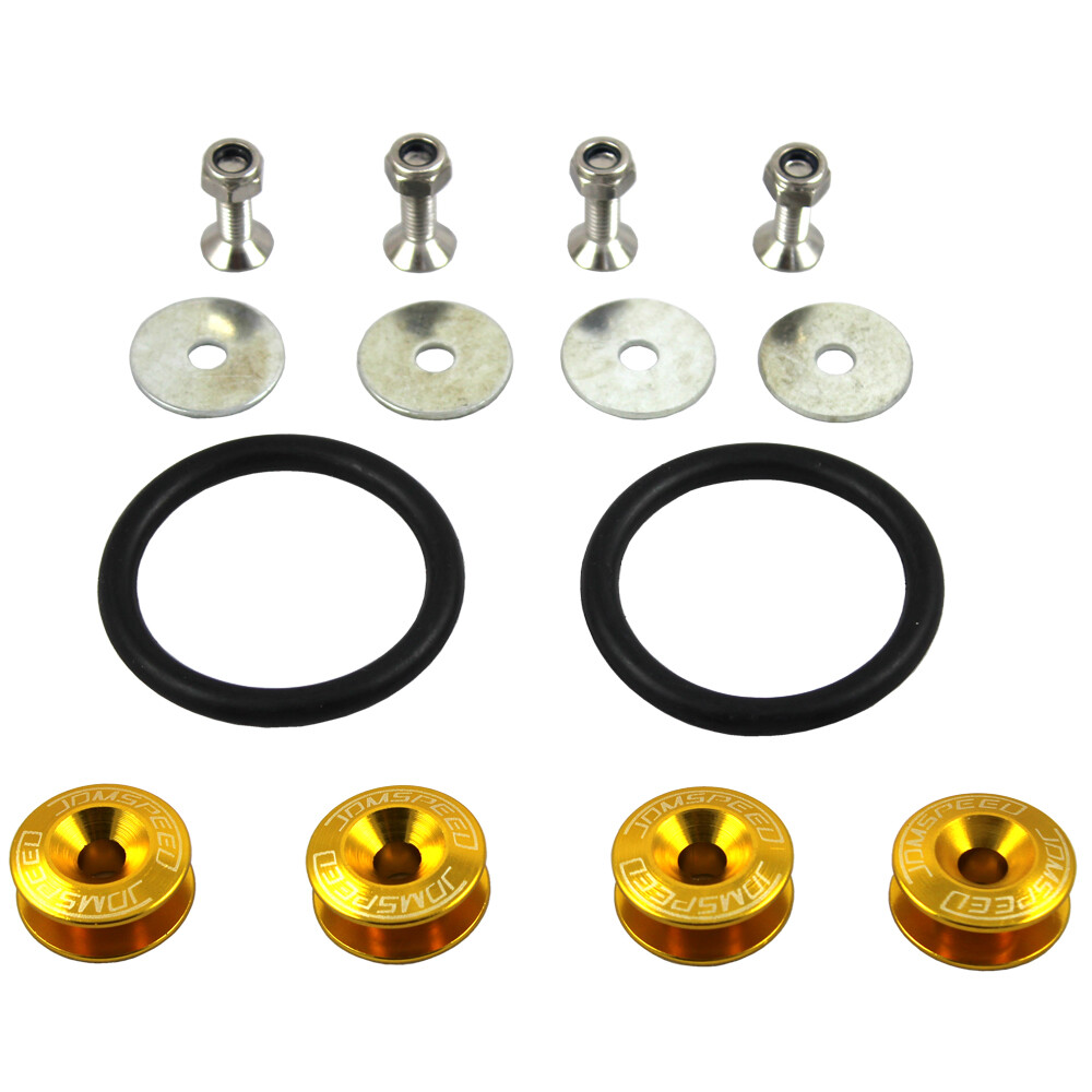 JDMSPEED Aluminum Quick Release Fasteners Gold Kit For Bumper & Trunk Hatch