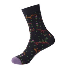 Navy Blue Floral Bunny Socks Novelty Unisex Crazy Fun SF1211