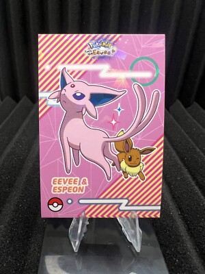 Eevee & Espeon - Cracked Ice Holo - Let's Go Eevee Database - Pokemon Card NM