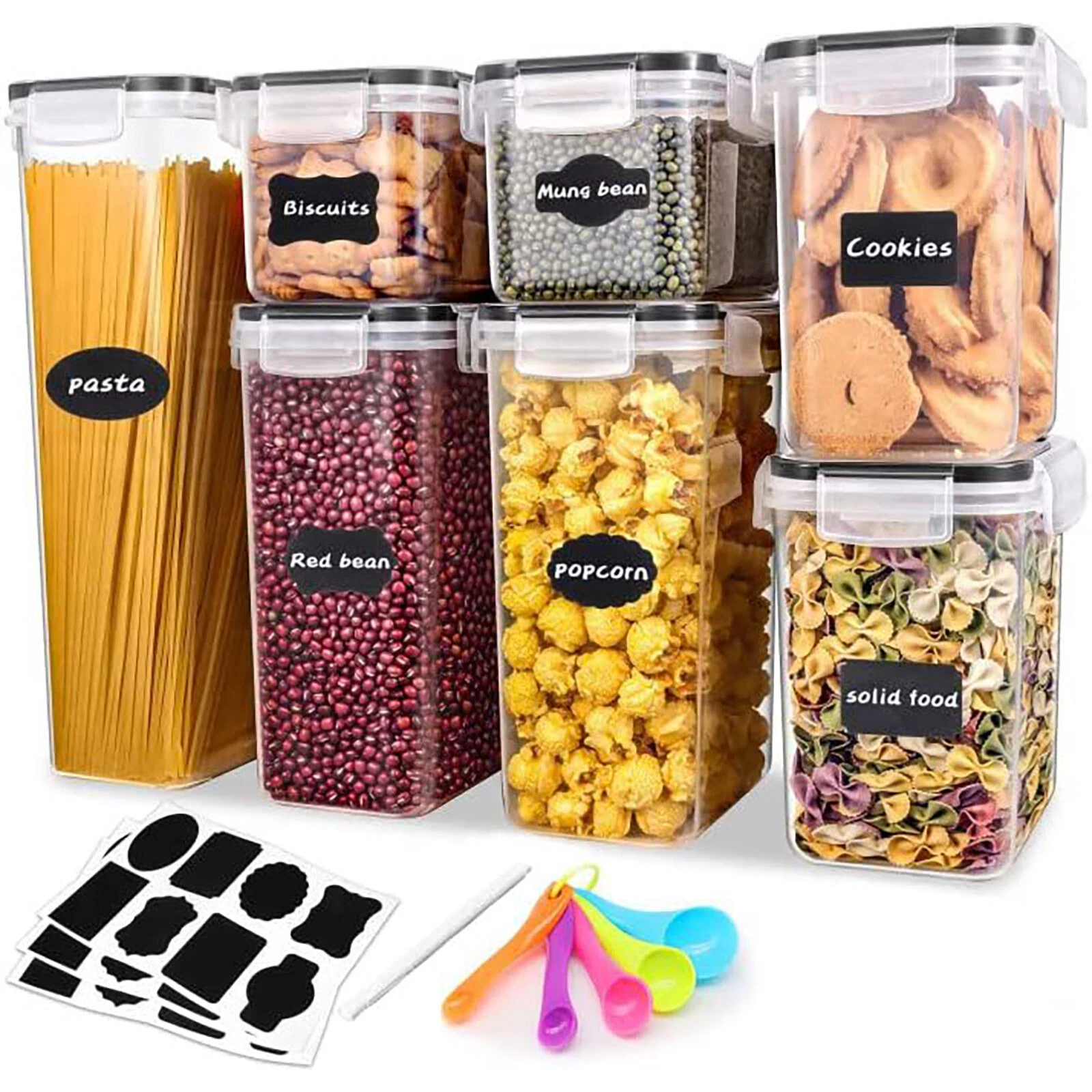 7Pack Airtight Food Storage Containers with Lids Leak Proof Kitchen Organization