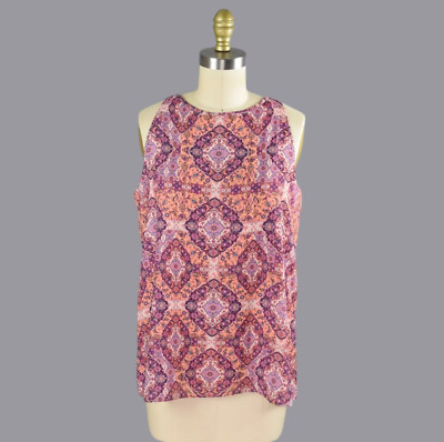 TABITHA WEBB Moroccan Tile Print Sleeveless Top Size Small