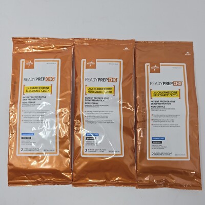 *3-Packs* Medline ReadyPrep CHG 2% Chlorhexidine Gluconate Cloth MSC098CHG