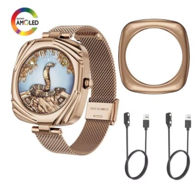 IP68 wasserdicht Elegante Damen Smartwatches Herzfrequenz Blutdruck Monitor NFC