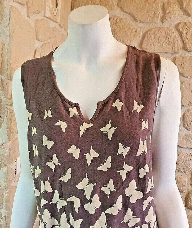 Robe marron papillon neuve taille 44 FR marque Betty Barclay étiquetée 99€ (cm) - Photo 2/4