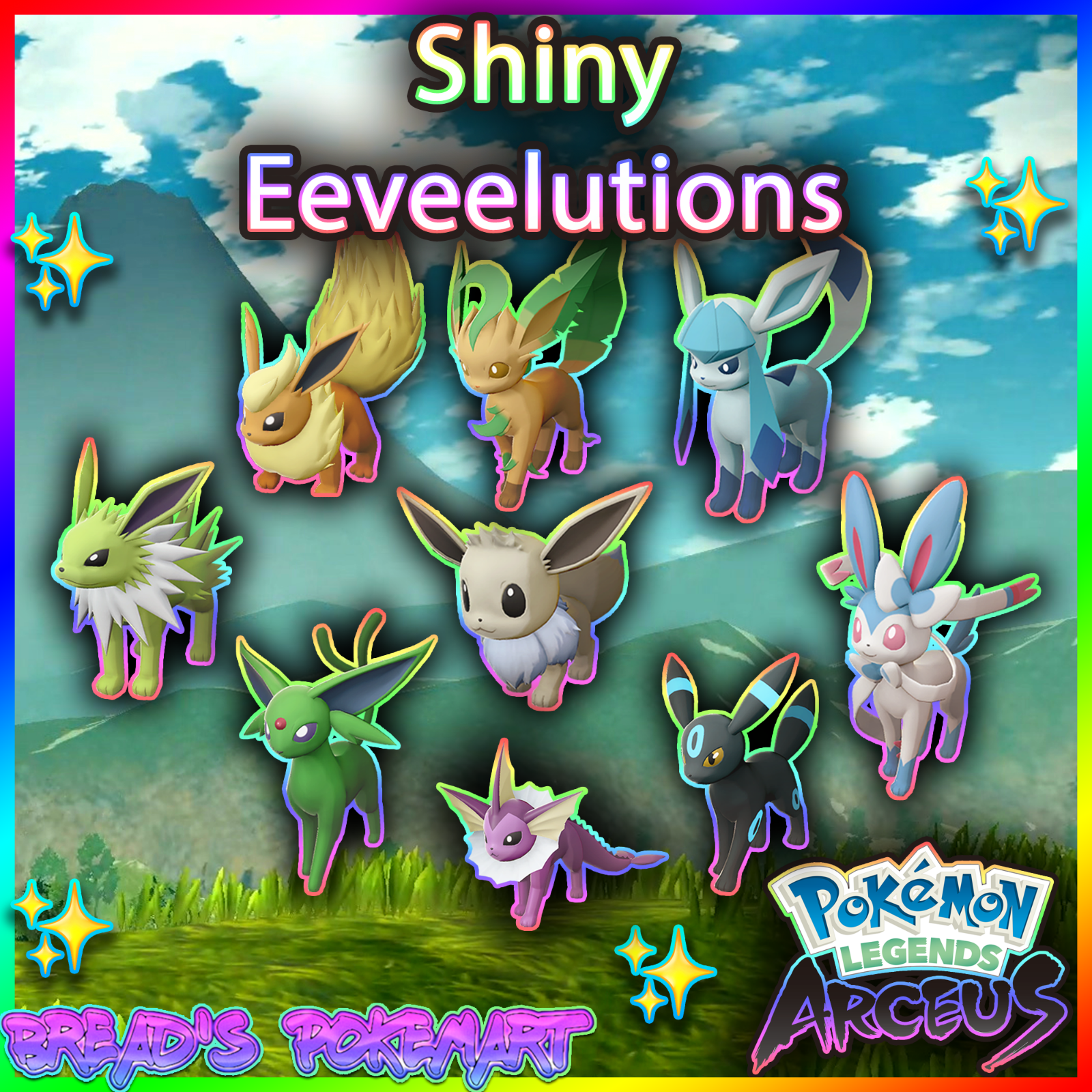 WOOOW, TODAS EVOLUÇÕES do Eevee, versão SHINY 🌟 - Pokémon Legends - Arceus  #pokemon #pokémonlegends 