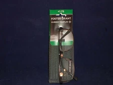 Foster Grant Rubber Temples Reading Glasses/Case +1.75 Gray                G11-5