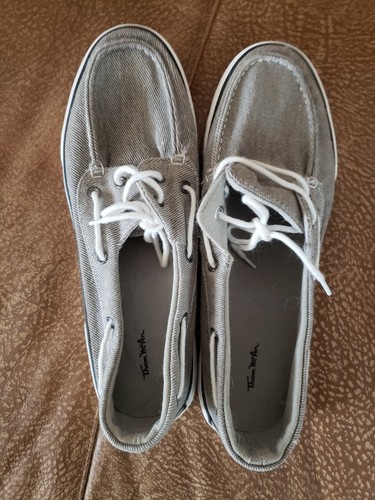 Thom McAn Gray Canvas Boat Shoes - Size 