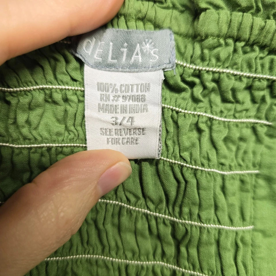 Vestido vintage dELiA*s para mujer junior talla 3/4 verde con ojales florales ajustados Foto 3 de 4