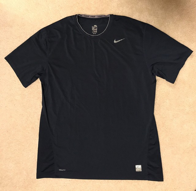 EUC! Mens Nike Pro / Nike Fit Team Navy Blue Athletic T-Shirt Sz XXL Great Style | eBay