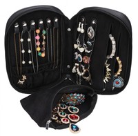 Wodison Zipper Carry-on Travel Jewelry Case Organizer With Removable Pouch Wodison Zipper Carry-on Travel Jewelry Case Organizer With Removable Pouch