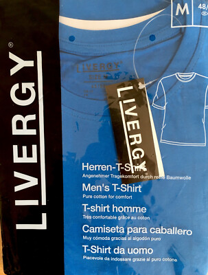 Herren Kurzarm T-Shirt Livergy mit Rundausschnitt Blau Gr. M nau