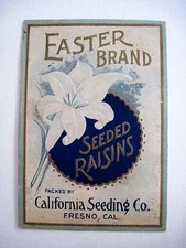 Vintage Advertising Card for Easter Brand Seeded Raisins by California Seeding *