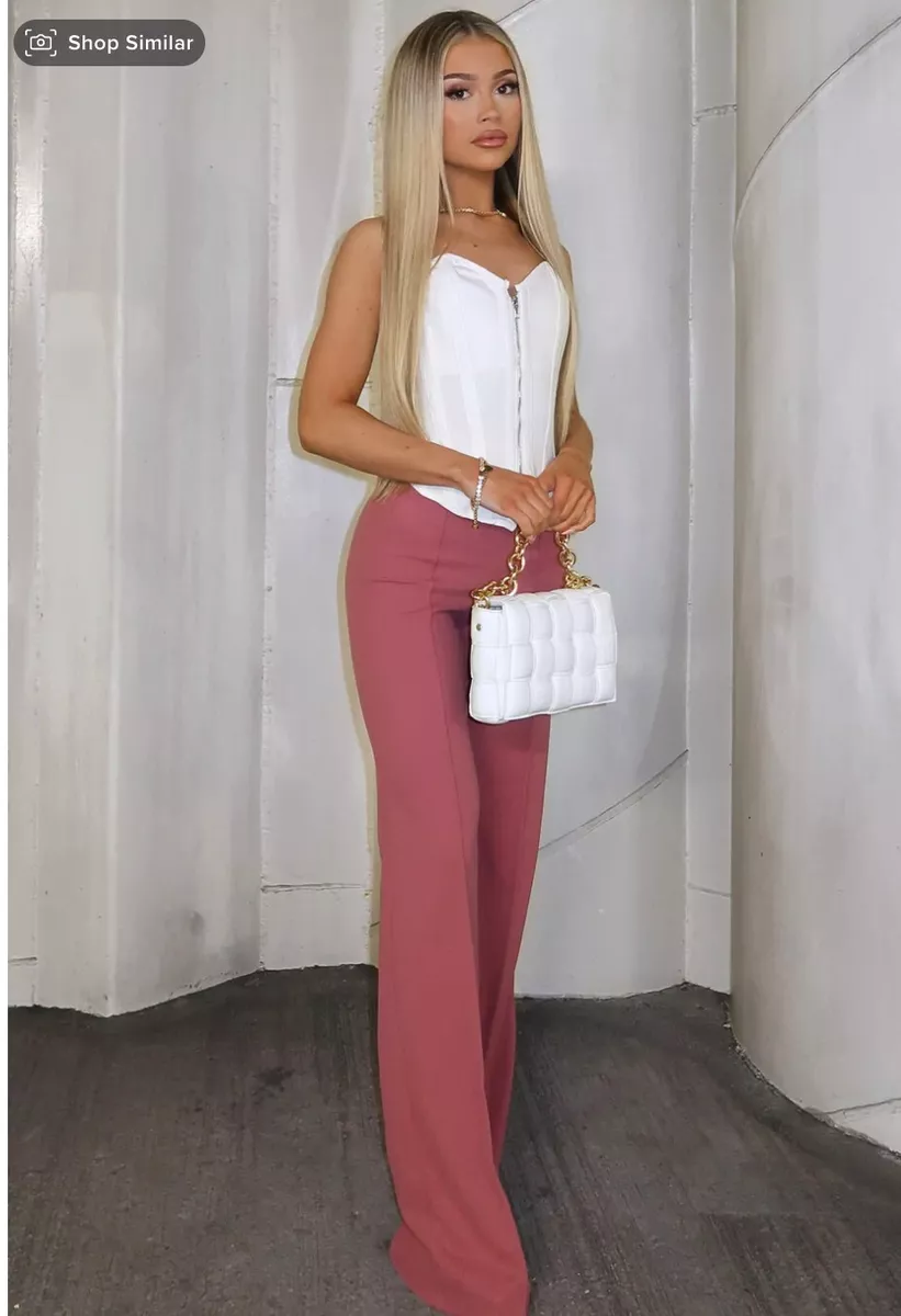 Fashion Nova Victoria High Waisted Dress Pants - Mauve