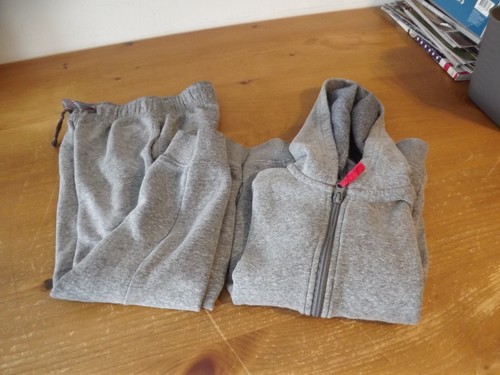 Cat & Jack UNISEX SWEATSUIT zip hoodie / drawstring pants XS 4-5 GRAY - Picture 6 of 7