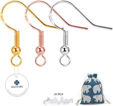 925 Sterling Earring Hooks Hypoallergenic 48PCS Silver Gold Rose Gold Jewelry Ma