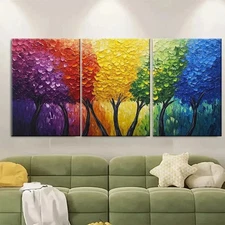 3pcs Colorful Forest Canopy Painting DI Wall Art Canvas Framed 50x70cm