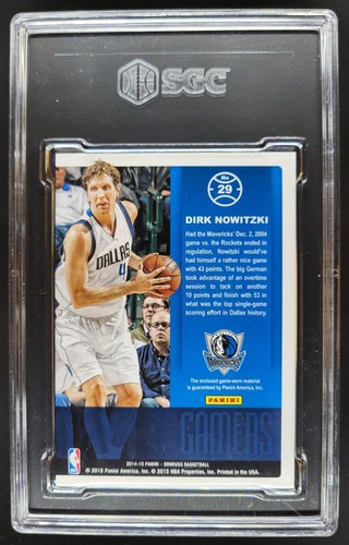 2014-15 Panini Donruss Dirk Nowitzki Gamers Jerseys SGC 8.5 Mavericks BS7 - Picture 2 of 2