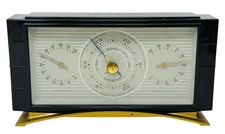 1960’S AIRGUIDE BAROMETER + THERMOMETER & HUMIDITY, MID CENTURY MODERN