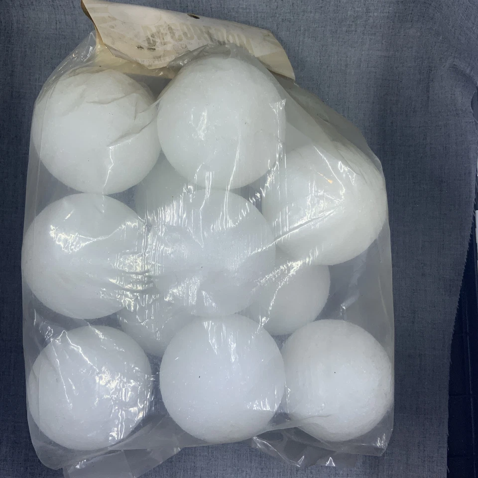 12pc 3 In. Craft Foam Balls Styrofoam Polystyrene Arts Decoration Balls - Image 2 of 2