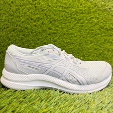 Asics Contend 8 GS Girls Size 5Y Gray White Athletic Running Shoes Sneakers