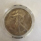 1945 Liberty Walking Half Dollar Silver Coin in Protective Case