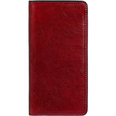 Time Resistance Long Leather Wallet - Bifold Mens Suit Leather Wallet - Check...