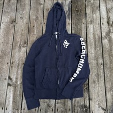 Abercrombie  Fitch Y2K Women's Muscle Full Zip Hoodie Spell out Sleeve Moose S