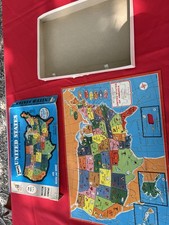 Vintage Milton Bradley Map Puzzle United States  World Map USA 1961