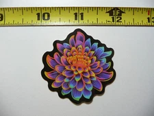 CHRYSANTHEMUM FLOWER SMALL STICKER DECAL NEON STYLE FUN COLORFUL DECO