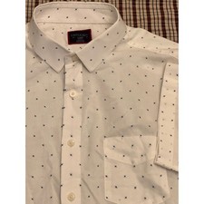 UNTUCKit Kerner Shirt Mens Large White Slim Fit Short Sleeve Button Down Casual
